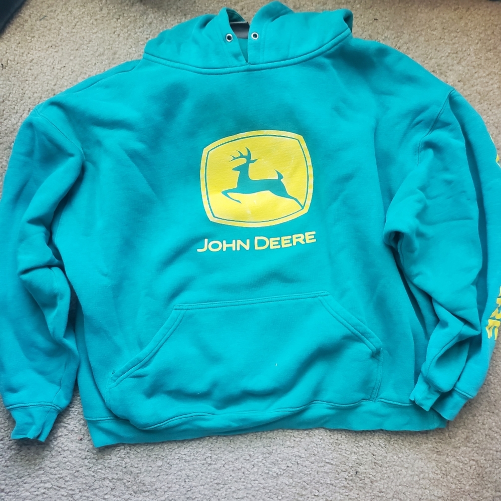 Vintage Aqua green John Deere hoodie